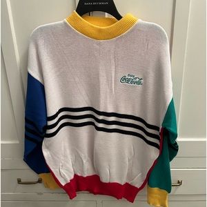 Vintage Coca Cola Primary Color Crewneck Sweater - Size Medium
